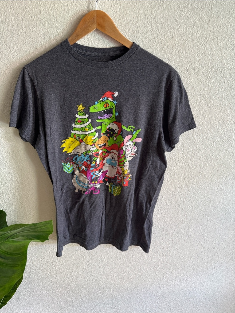 Y2K Black Nickelodeon T-Shirt with Cartoon Characters